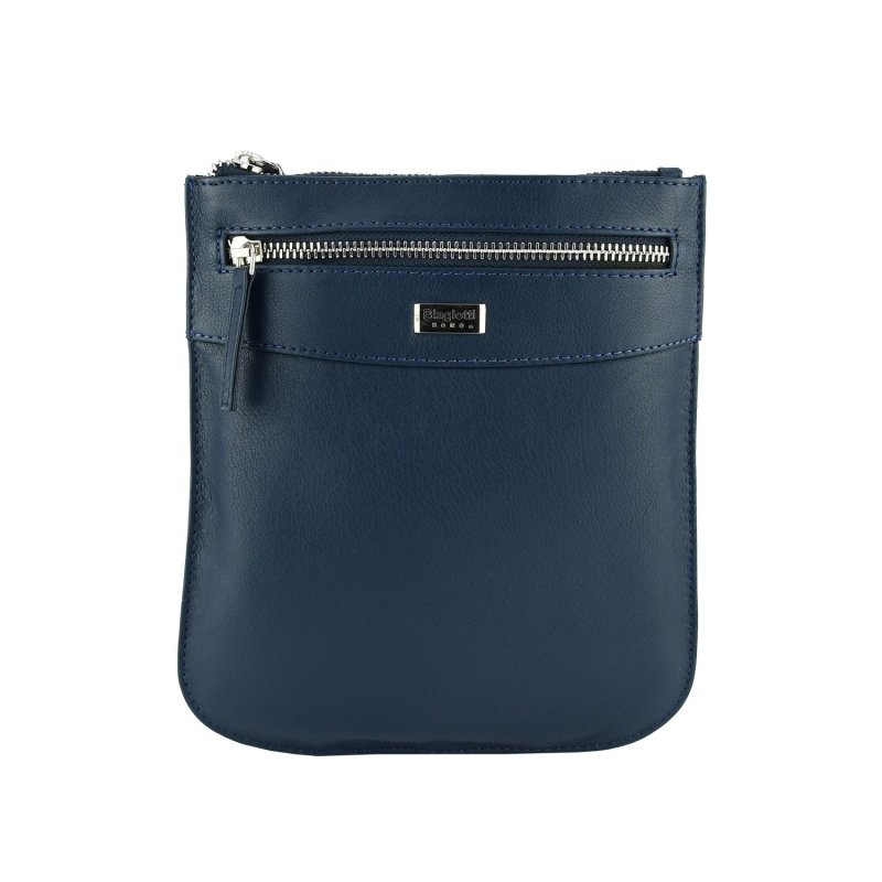 Biagiotti Men's Crossbody Bag With Strap, In Genuine Leather, Small 401 — front view