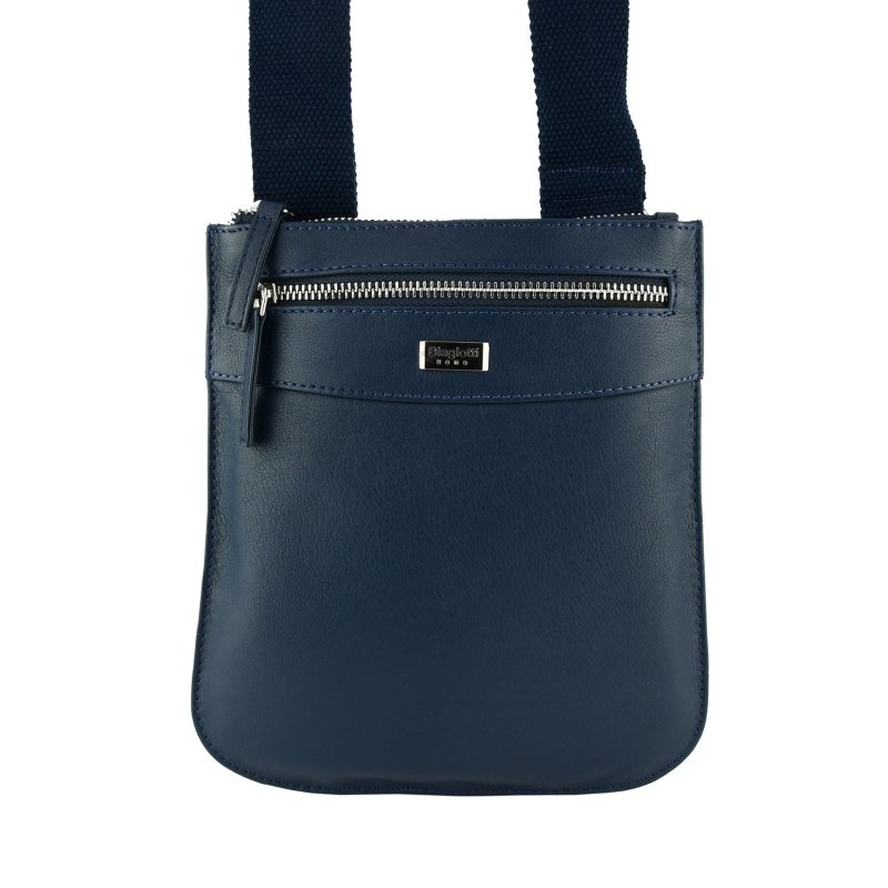 Biagiotti Men's Crossbody Bag With Strap, In Genuine Leather, Small 401 — detail