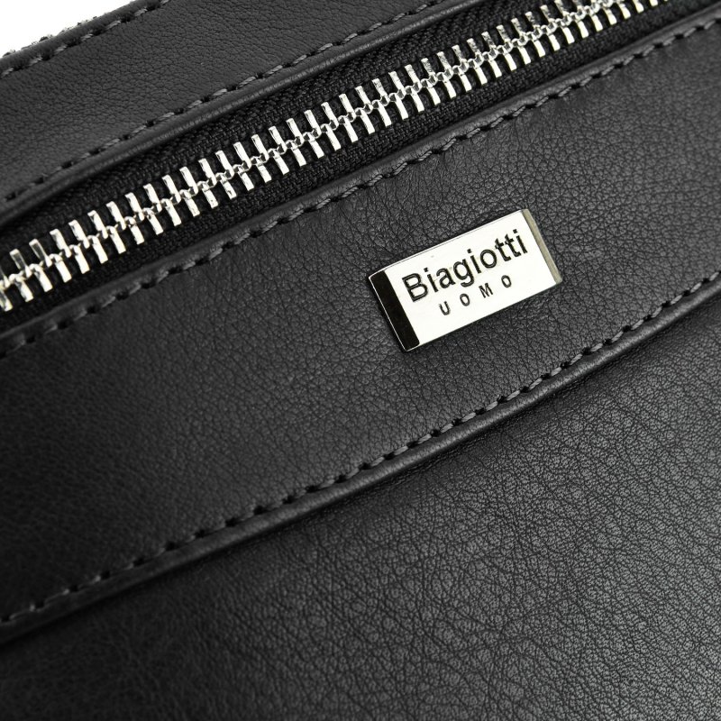 Biagiotti Sacoche Homme avec Bandoulière, en Cuir Véritable, Petite 401 — vue 14
