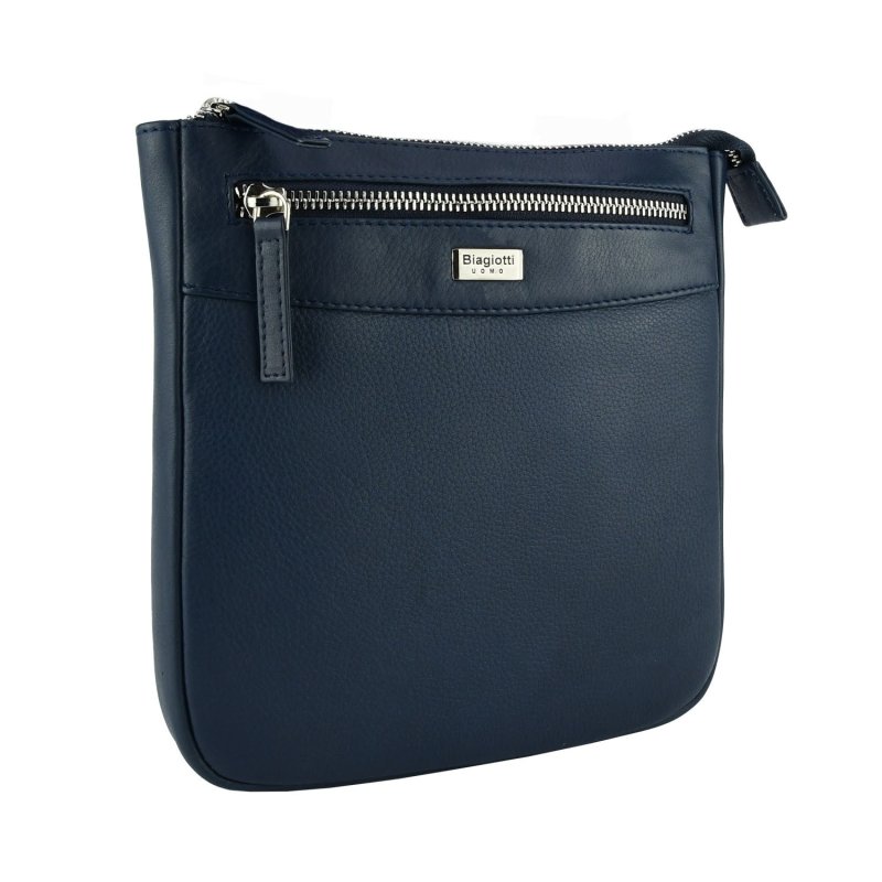 Biagiotti Sacoche Homme avec Bandoulière Réglable, en Cuir Véritable, Moyenne 417 — intérieur
