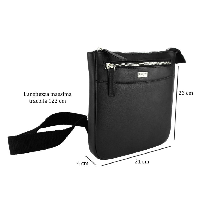 Biagiotti Men's Crossbody Bag with Adjustable Shoulder Strap, Genuine Leather Medium 417 — view 10