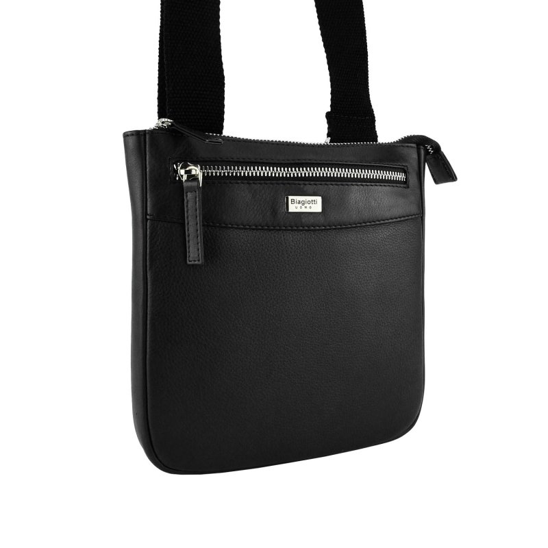 Biagiotti Sacoche Homme avec Bandoulière Réglable, en Cuir Véritable, Moyenne 417 — vue 13