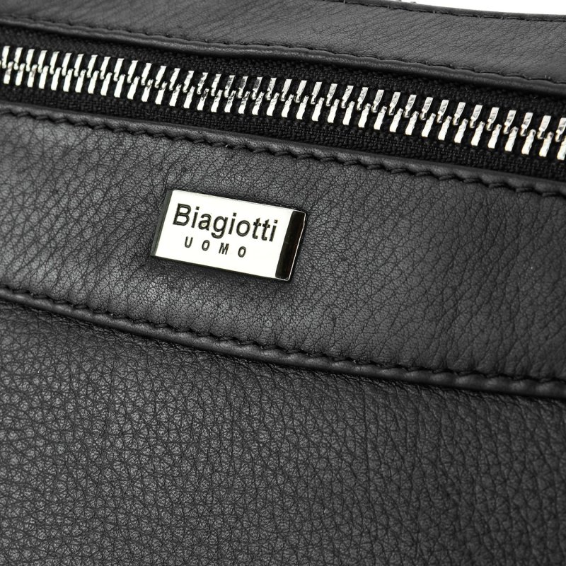 Biagiotti Men's Crossbody Bag with Adjustable Shoulder Strap, Genuine Leather Medium 417 — view 14