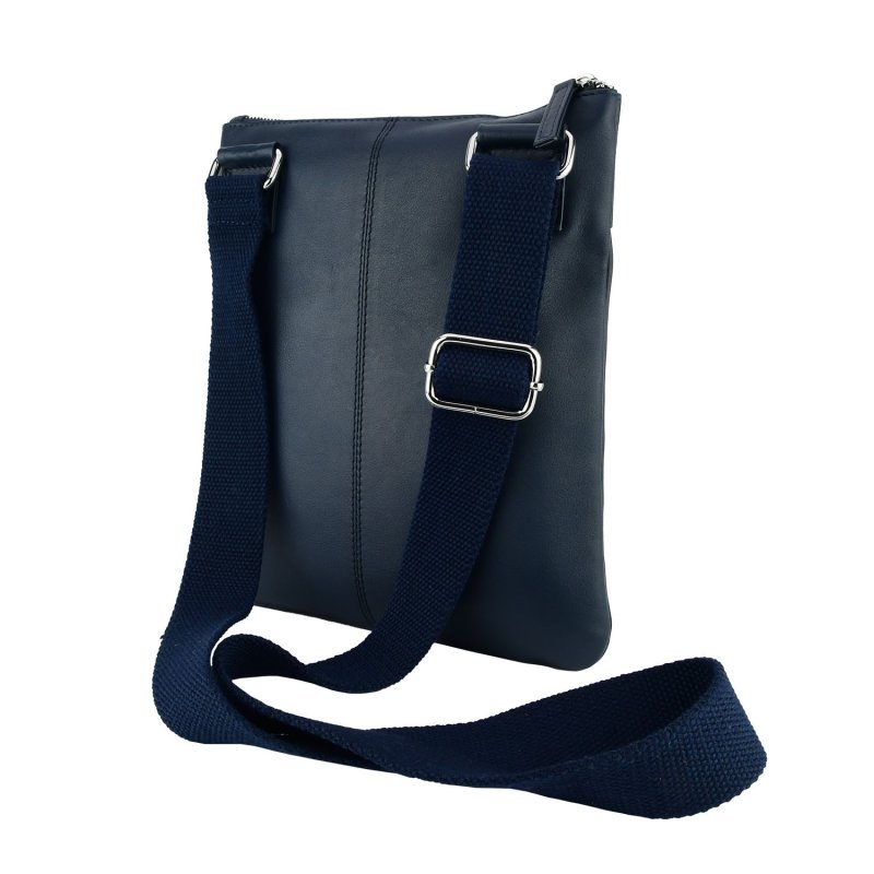 Biagiotti Men's Crossbody Bag with Adjustable Shoulder Strap, Genuine Leather Large 410 — back view