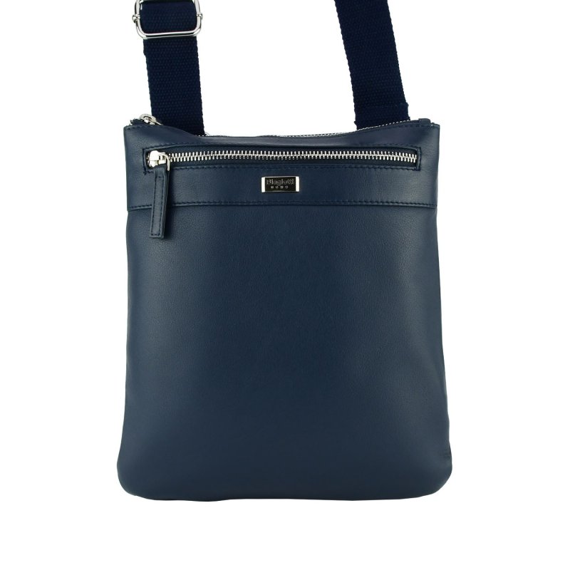 Biagiotti Men's Crossbody Bag with Adjustable Shoulder Strap, Genuine Leather Large 410 — inside
