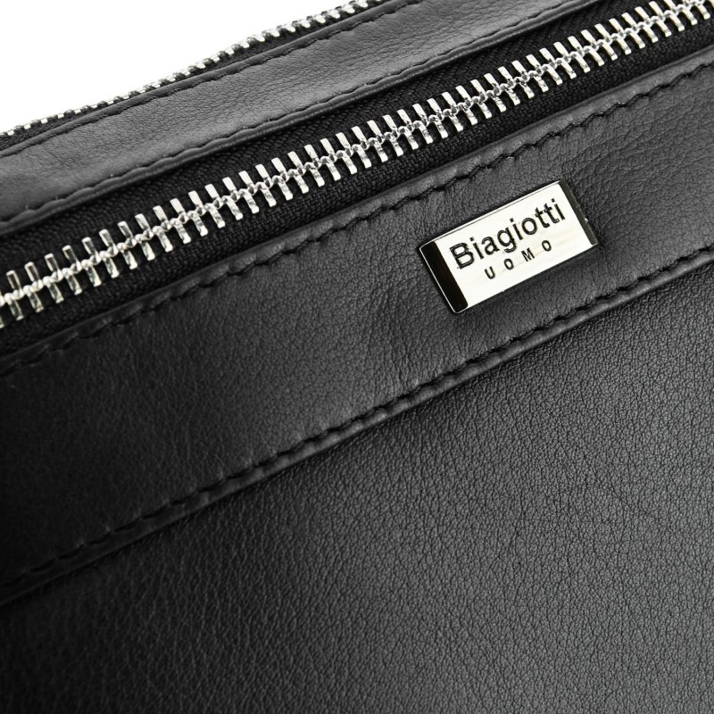 Biagiotti Men's Crossbody Bag with Adjustable Shoulder Strap, Genuine Leather Large 410 — view 14