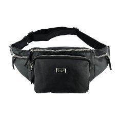 Biagiotti Gürteltasche aus echtem Leder, für Damen und Herren, Schwarz, Weich und Praktisch 2