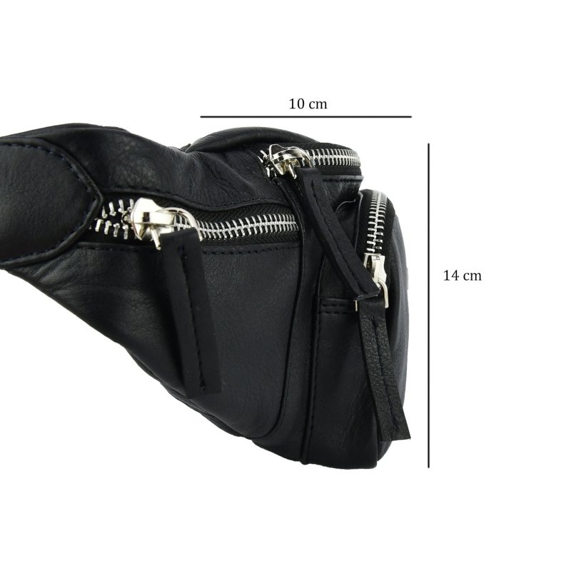 Biagiotti Waist Bag In Genuine Leather, For Men And Women, Black, Soft And Practical — view 7