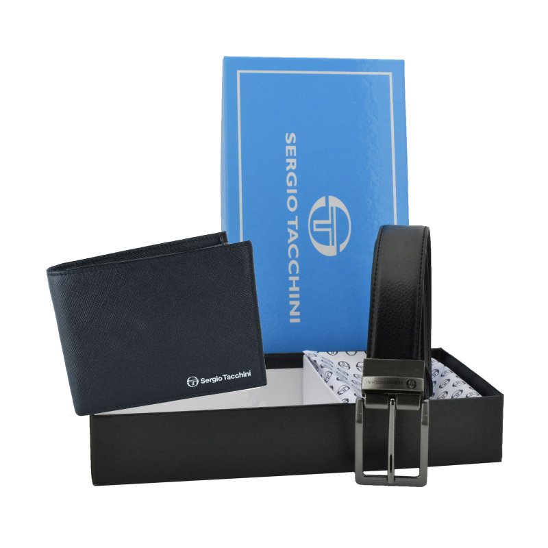 SERGIO TACCHINI Men's Gift Set, Reversible Belt and Leather Wallet