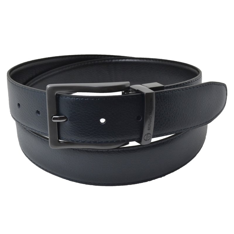 SERGIO TACCHINI Men's Gift Set, Reversible Belt and Leather Wallet — logo detail