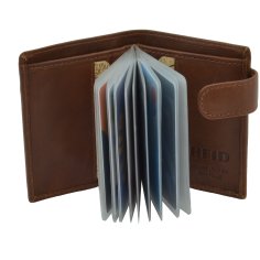 HUNT Porte-cartes en cuir véritable, avec protection RFID, 16 emplacements, avec boîte cadeau