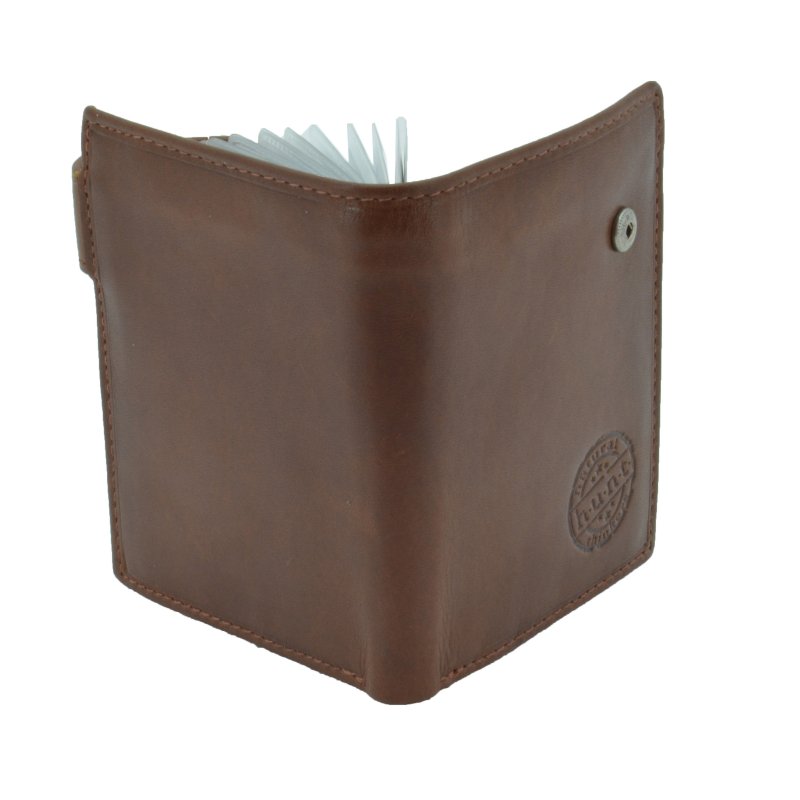 HUNT Porte-cartes en cuir véritable, avec protection RFID, 16 emplacements, avec boîte cadeau — vue de face