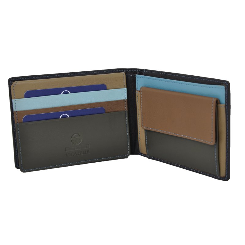 SERGIO TACCHINI, Cartera de Hombre en Piel Auténtica, Clásica y Slim, Interior Multicolor — vista 9