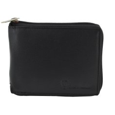 CONTE MASSIMO Herrenbrieftasche mit Reißverschluss, aus echtem Leder, mit Geschenkbox