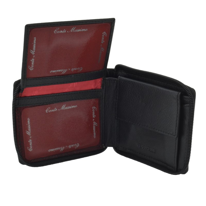 CONTE MASSIMO Cartera de Hombre con Cremallera, de Piel Auténtica, con Caja de Regalo — vista 8
