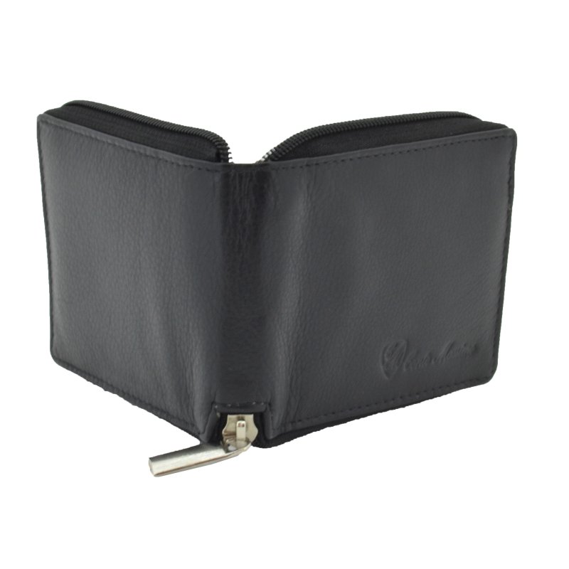 CONTE MASSIMO Men's Wallet With Zipper, Genuine Leather, With Gift Box — view 9